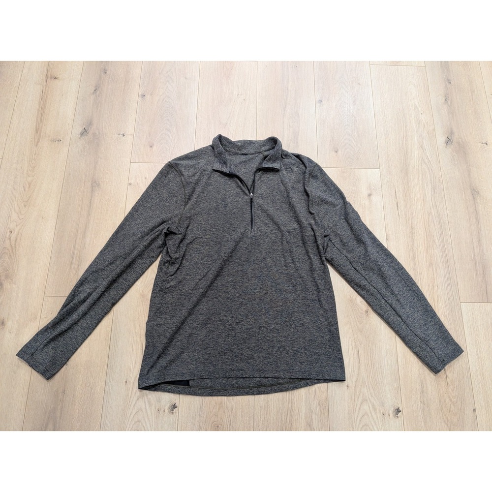 Lululemon Men's Surge Warm 1/2 Zip Heathered Utilitarian Green / Black Size L